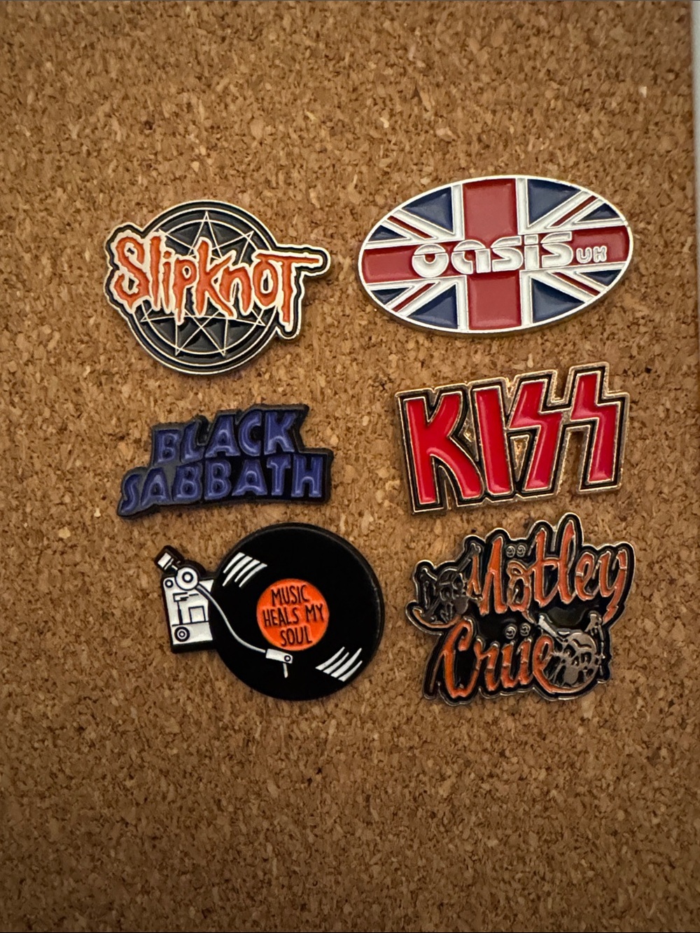 Rock Music Band Enamel Pin Set of 6